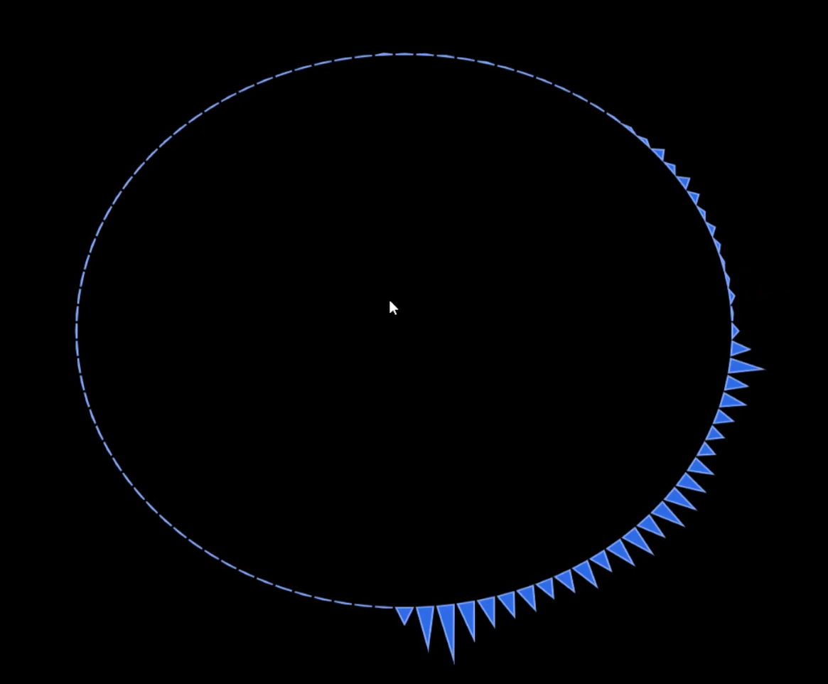 Circular Visualizer with Blue Triangles