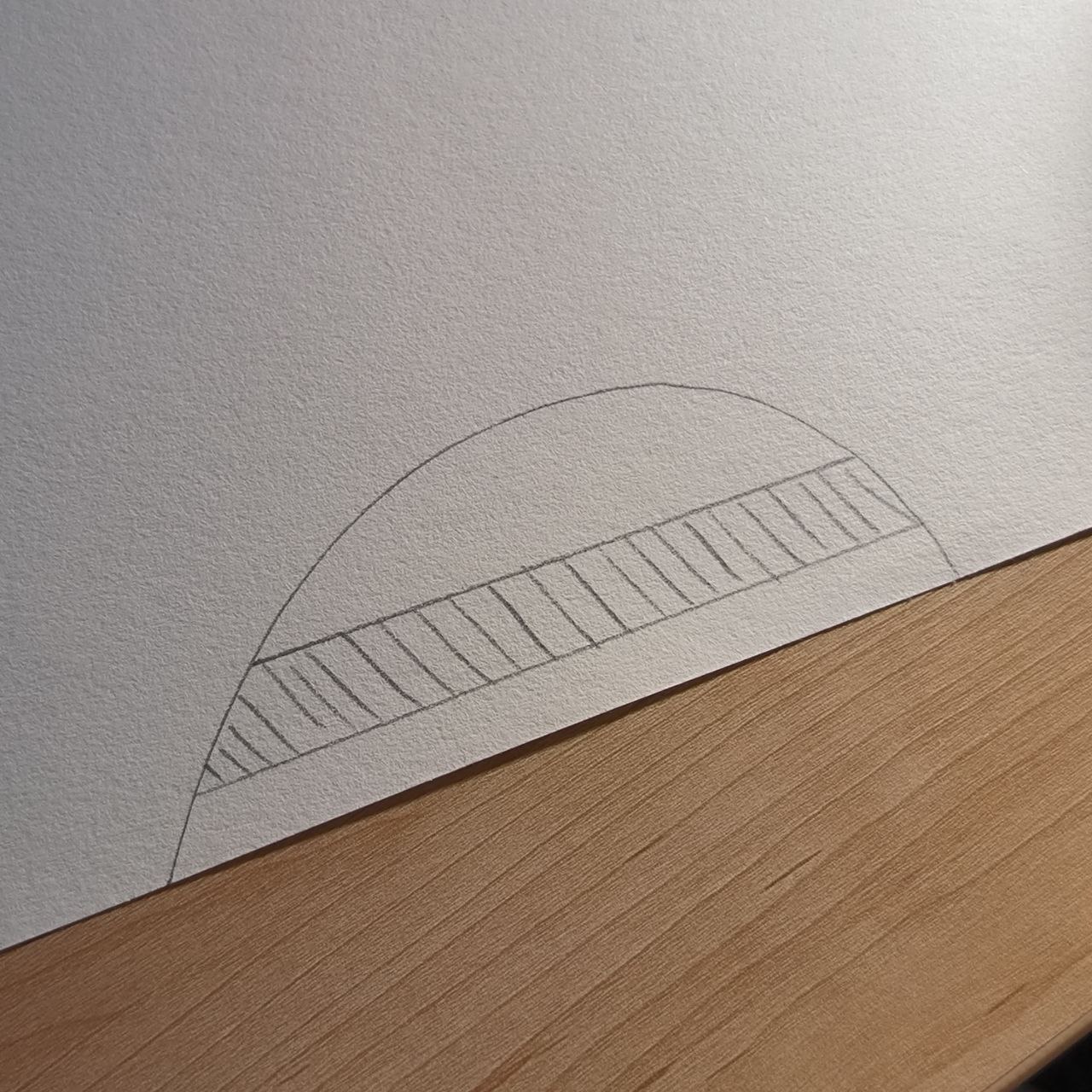 You begin sketching a conceptual sensor zone for the slipper, perhaps simulating foot pressure or position. The shaded area could represent where the conductive thread or foil will be placed for sensing.