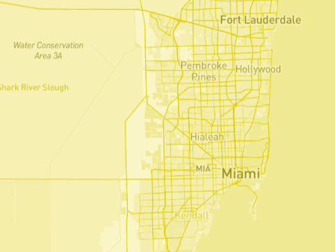 It's a picture of Miami in yellow monochrome colors
